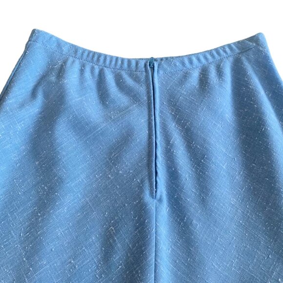 Vintage Leslie Fay Marled Powder Blue Skirt Set M - Picture 5 of 11